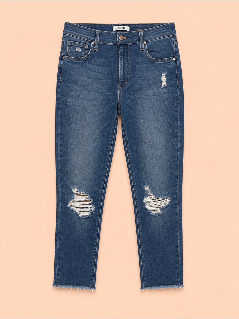 JOES JEANS DISTRESSED HIGH RISE SKINNY JEAN